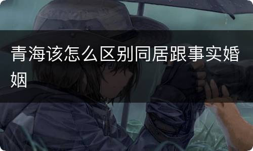 青海该怎么区别同居跟事实婚姻