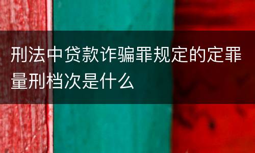 刑法中贷款诈骗罪规定的定罪量刑档次是什么