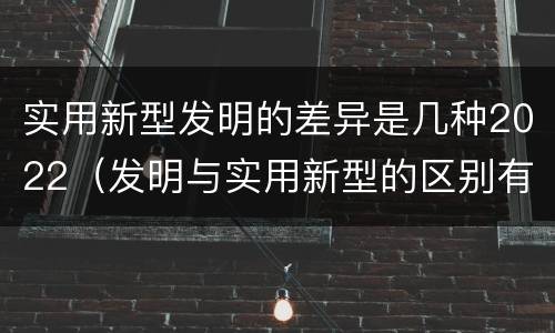 实用新型发明的差异是几种2022（发明与实用新型的区别有哪些）