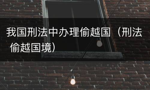 我国刑法中办理偷越国（刑法 偷越国境）