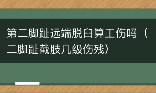 第二脚趾远端脱臼算工伤吗（二脚趾截肢几级伤残）