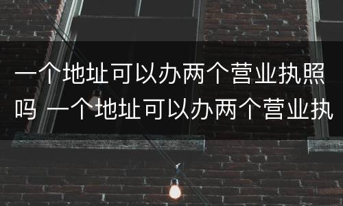 一个地址可以办两个营业执照吗 一个地址可以办两个营业执照吗要多少钱