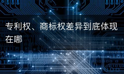 专利权、商标权差异到底体现在哪