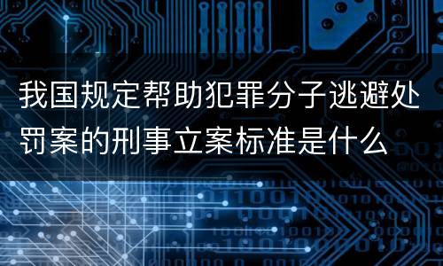 我国规定帮助犯罪分子逃避处罚案的刑事立案标准是什么