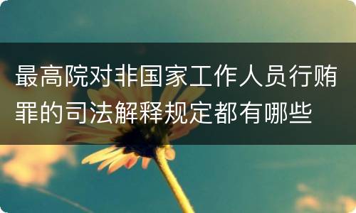 最高院对非国家工作人员行贿罪的司法解释规定都有哪些