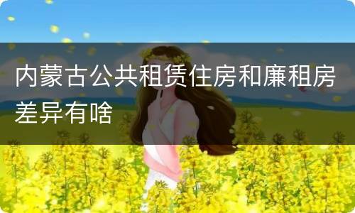 内蒙古公共租赁住房和廉租房差异有啥