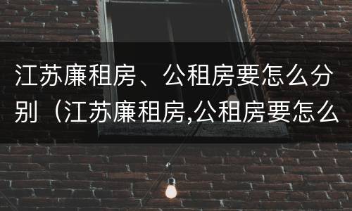 江苏廉租房、公租房要怎么分别（江苏廉租房,公租房要怎么分别摇号）