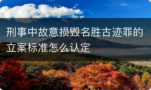 刑事中故意损毁名胜古迹罪的立案标准怎么认定