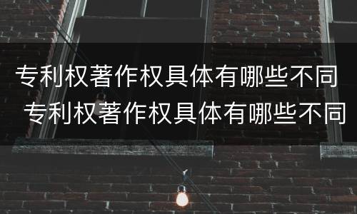 专利权著作权具体有哪些不同 专利权著作权具体有哪些不同之处