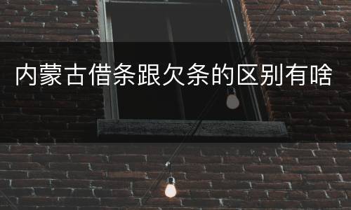 内蒙古借条跟欠条的区别有啥