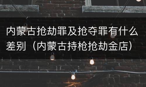 内蒙古抢劫罪及抢夺罪有什么差别（内蒙古持枪抢劫金店）