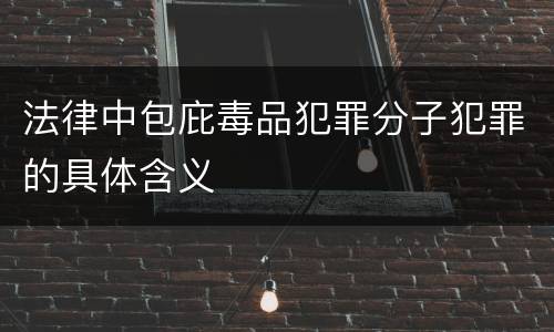 法律中包庇毒品犯罪分子犯罪的具体含义