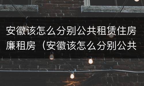 安徽该怎么分别公共租赁住房廉租房（安徽该怎么分别公共租赁住房廉租房和住宅）