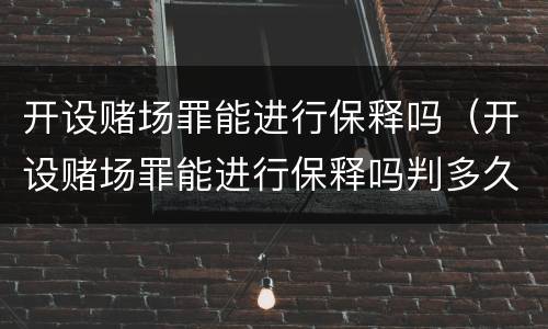 开设赌场罪能进行保释吗（开设赌场罪能进行保释吗判多久）