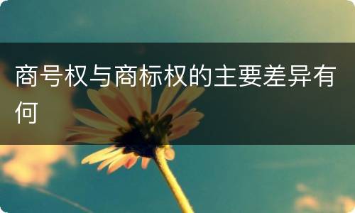 商号权与商标权的主要差异有何