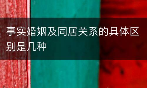 事实婚姻及同居关系的具体区别是几种