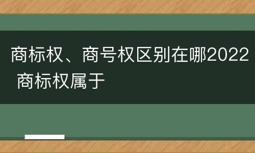 商标权、商号权区别在哪2022 商标权属于