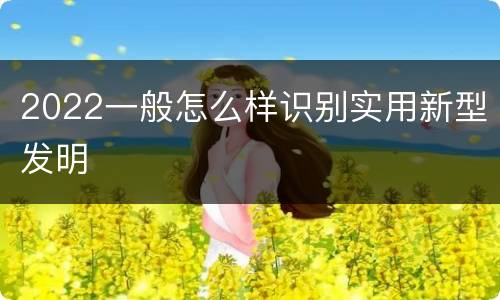 2022一般怎么样识别实用新型发明