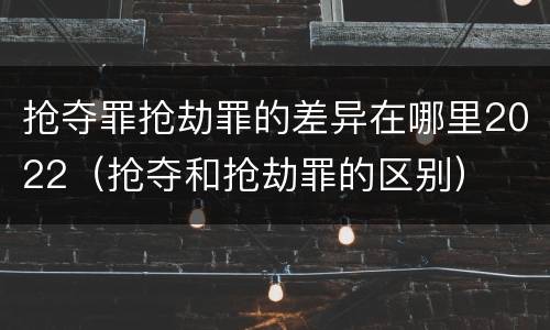 抢夺罪抢劫罪的差异在哪里2022（抢夺和抢劫罪的区别）