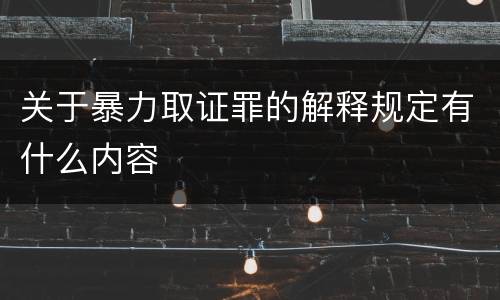 关于暴力取证罪的解释规定有什么内容