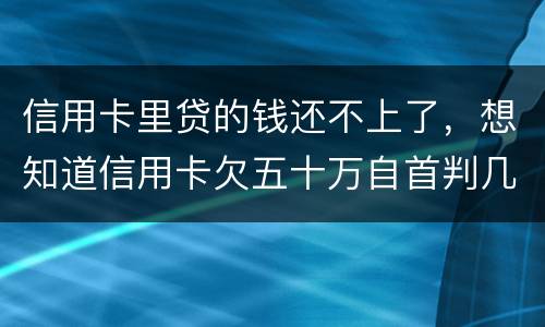 信用卡里贷的钱还不上了，想知道信用卡欠五十万自首判几年0