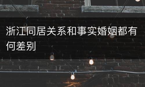 浙江同居关系和事实婚姻都有何差别