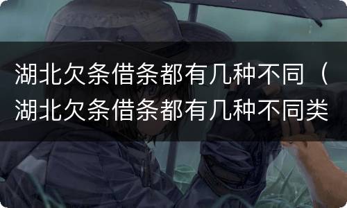 湖北欠条借条都有几种不同（湖北欠条借条都有几种不同类型）