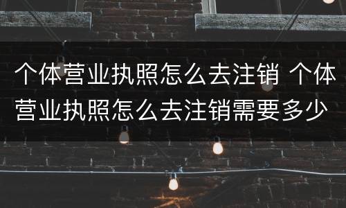 个体营业执照怎么去注销 个体营业执照怎么去注销需要多少钱