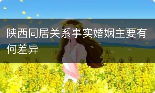 陕西同居关系事实婚姻主要有何差异