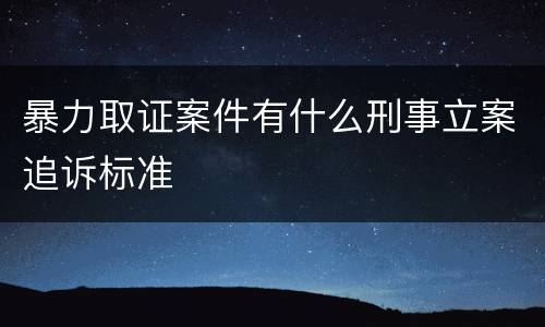 暴力取证案件有什么刑事立案追诉标准