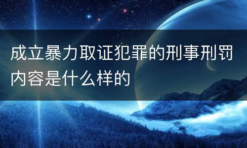 成立暴力取证犯罪的刑事刑罚内容是什么样的