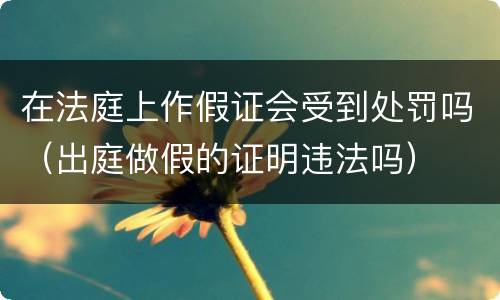 在法庭上作假证会受到处罚吗（出庭做假的证明违法吗）