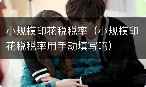 小规模印花税税率（小规模印花税税率用手动填写吗）
