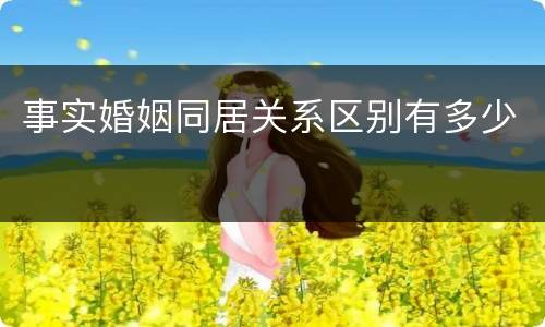 事实婚姻同居关系区别有多少