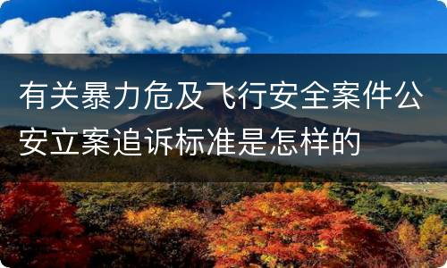 有关暴力危及飞行安全案件公安立案追诉标准是怎样的