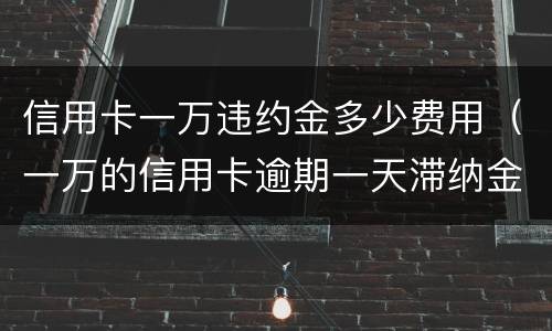 信用卡一万违约金多少费用（一万的信用卡逾期一天滞纳金是多少）