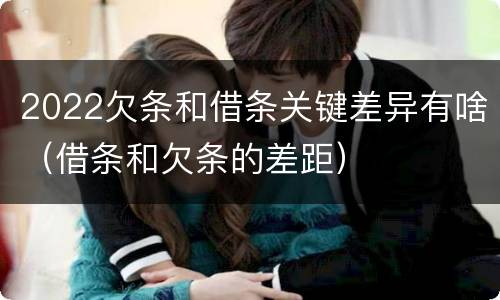 2022欠条和借条关键差异有啥（借条和欠条的差距）