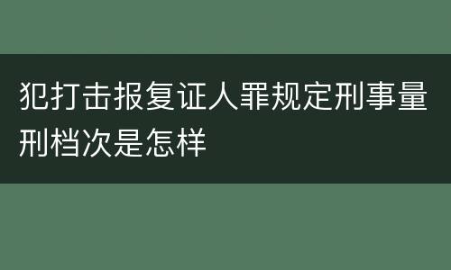 犯打击报复证人罪规定刑事量刑档次是怎样
