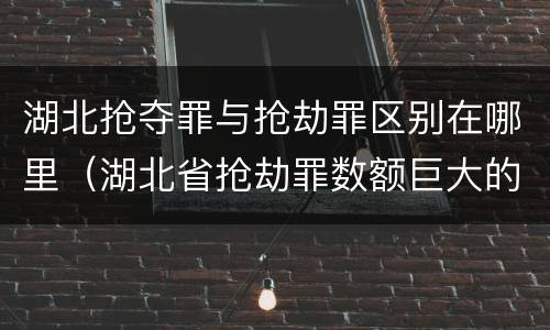 湖北抢夺罪与抢劫罪区别在哪里（湖北省抢劫罪数额巨大的标准）