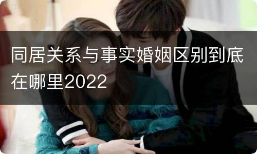 同居关系与事实婚姻区别到底在哪里2022