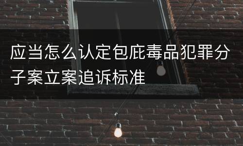 应当怎么认定包庇毒品犯罪分子案立案追诉标准
