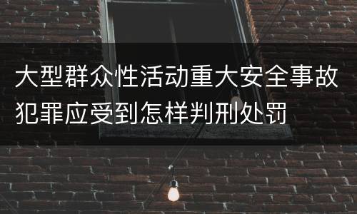大型群众性活动重大安全事故犯罪应受到怎样判刑处罚