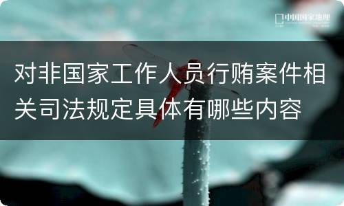 对非国家工作人员行贿案件相关司法规定具体有哪些内容