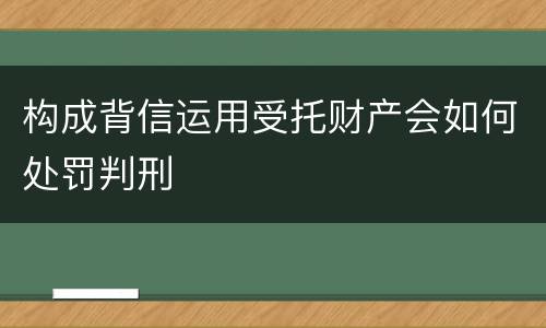 构成背信运用受托财产会如何处罚判刑