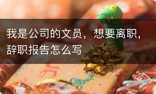 我是公司的文员，想要离职，辞职报告怎么写