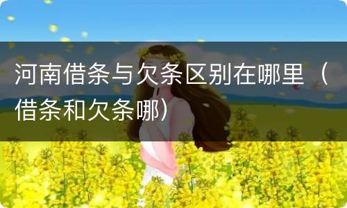 河南借条与欠条区别在哪里（借条和欠条哪）