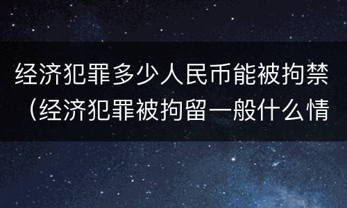 经济犯罪多少人民币能被拘禁（经济犯罪被拘留一般什么情况）