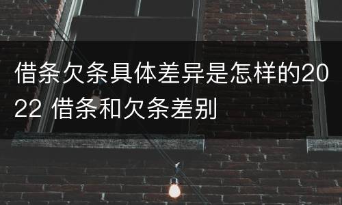 借条欠条具体差异是怎样的2022 借条和欠条差别