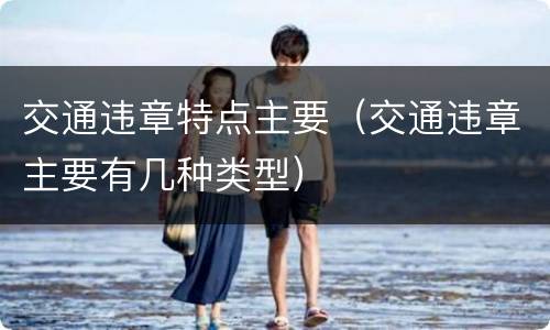 交通违章特点主要（交通违章主要有几种类型）