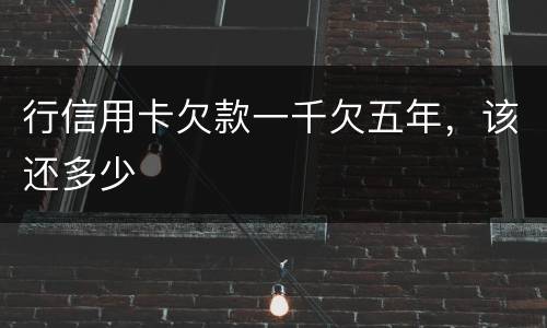 行信用卡欠款一千欠五年，该还多少